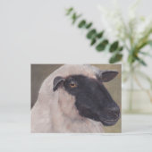 Black Face Sheep Art Briefkaart (Staand voorkant)