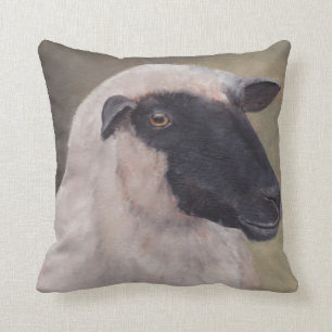 Black Face Sheep Art Pillow Kussen