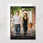 Black Fade Photo Save the Date Briefkaart (Voorkant / Achterkant)