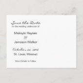 Black Fade Photo Save the Date Briefkaart (Achterkant)