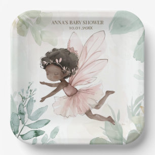 Black Fairy Girl Baby shower Papieren Bordje