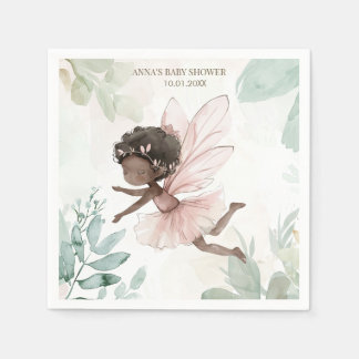 Black Fairy Girl Baby shower Servet