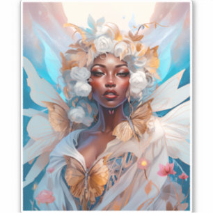 Black Fairy Queen Fantasy Art Sticker