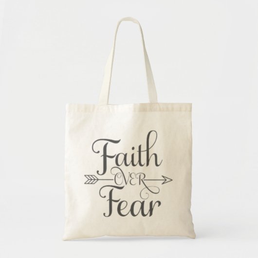 Black Faith Over Fear Tote Bag (Voorkant)