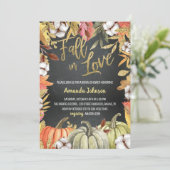 Black Fall In Love Bridal Shower Invitation (Debout devant)