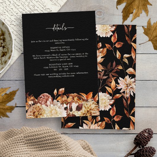 Black Fall Wedding Informatiekaartje