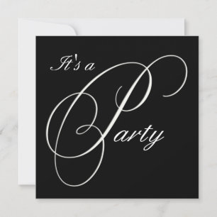 Black Fancy Formal Event Invitation Kaart