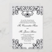 Black Fancy Lace Skull Weddenschap Kaart (Voorkant / Achterkant)