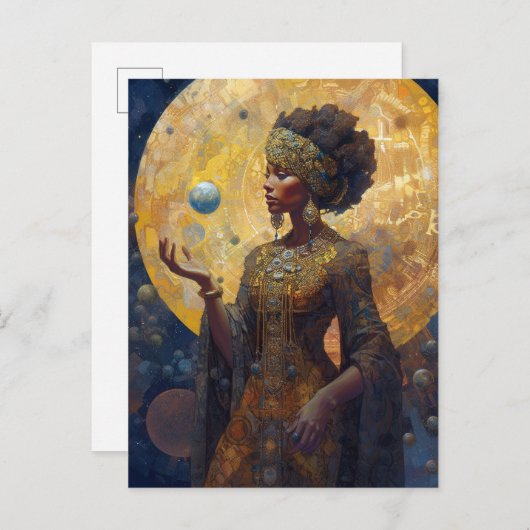 Black Fantasy Sorceress Magic Fantasy Briefkaart (Voorkant / Achterkant)