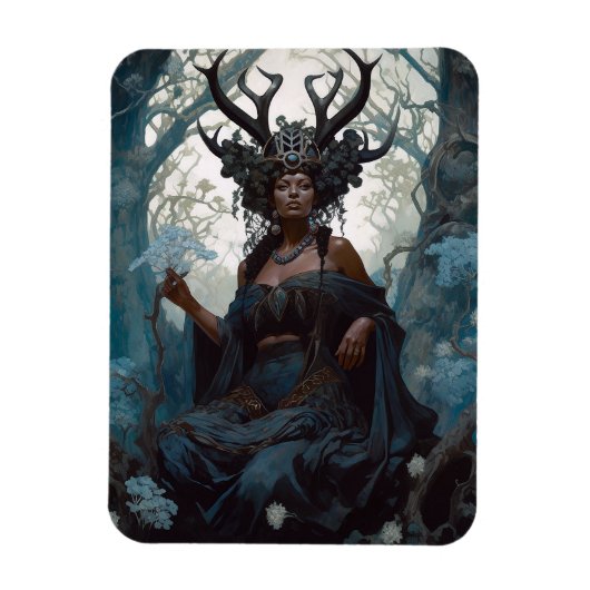 Black Fantasy Sorceress Magic Fantasy Magneet (Verticaal)