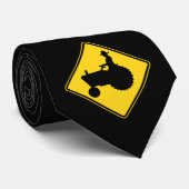 Black Farmer on Tractor Warning Sign Stropdas (Opgerold)