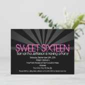 Black Fashion Spotlight Sweet 16 Invitations (Debout devant)