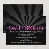 Black Fashion Spotlight Sweet 16 Invitations (Devant / Derrière)