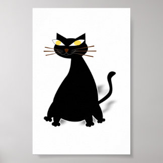 Black Fat Cat Poster