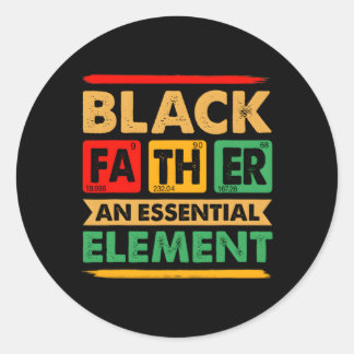 Black Father De Essential Elet Vaderdag Zwart Ronde Sticker