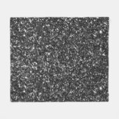 Black Faux Glitter. Fleece Deken (Voorkant (Horizontaal))