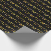 Black, Faux Gold 22e (22-seconden) event Cadeaupapier (Hoek)