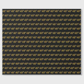 Black, Faux Gold 40th (40ste) event Cadeaupapier (Vlak)