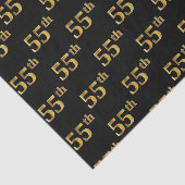 Black, Faux Gold 55th (55th) Event Tissuepapier (Detail)
