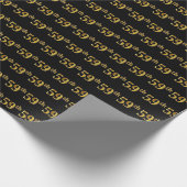Black, Faux Gold 59th (59th) Event Cadeaupapier (Hoek)