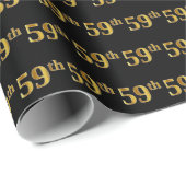Black, Faux Gold 59th (59th) Event Cadeaupapier (Rol Hoek)