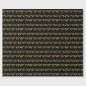 Black, Faux Gold 65th (65th) Event Cadeaupapier (Vlak)