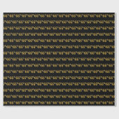 Black, Faux Gold 66th (66th) Event Cadeaupapier (Vlak)