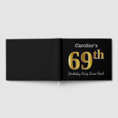 Black, Faux Gold 69th Birthday Party + aangepaste  Gastenboek (Volledig)
