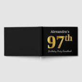 Black, Faux Gold 97th Birthday Party + aangepaste  Gastenboek (Volledig)