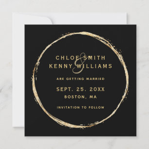 Black Faux Gold Circle Lijst Foto bruiloft Save The Date