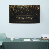 Black | Faux Gold Confetti Bridal Party Banner (Beurs)