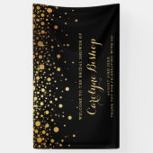 Black | Faux Gold Confetti Bridal Party Banner (Verticaal)