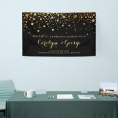 Black | Faux Gold Confetti Wedding Welcome Banner (Beurs)