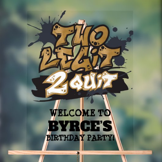 Black Faux Gold Deux Legit 2 Quit Welcome (Neutre)