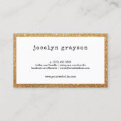 Black Faux Gold Glitter-Romance Auteur Visitekaartje (Achterkant)