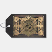 Black & Faux Gold Tarot Hemelse Huwelijk Cadeaulabel (Achterkant Horizontaal)