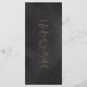 Black & Faux Gold Tarot Hemelse Huwelijk Menu (Achterkant)