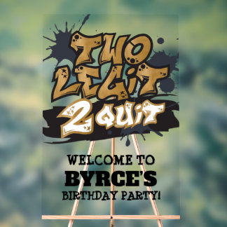 Black Faux Gold Two Legit 2 Quit Welcome