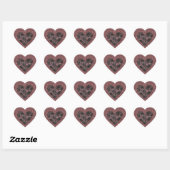 Black Faux Lace Heart Floral Hart Sticker (Vel)
