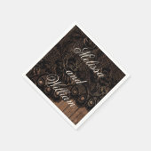 Black Faux Lace Wedding Servet (Hoek)