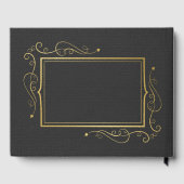 Black Faux Leather Gold Lijst Guest Book 2 Gastenboek (Achterkant)
