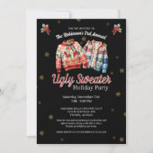 Black Feestelijke Jaarlijkse Lelijke Trui Kerstfee Kaart (Voorkant)