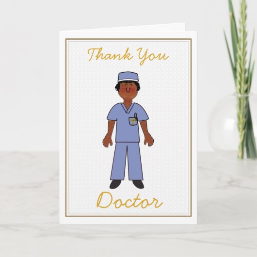 Black Femme Doctor Carte de remerciements (Devant)