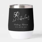 Black Fifty and Fabulous Script Birthday Party (Arrière)