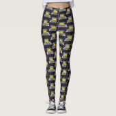 Black Figaro Voiture Motif Figarations Leggings (Devant)