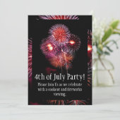 Black Fireworks 4 juillet Invitation de la fête (Debout devant)