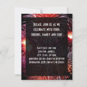 Black Fireworks New Years Party Petite invitation (Dos)