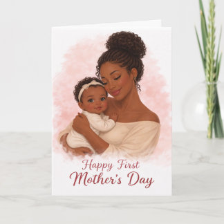 Black First Mother's Day Card Kaart