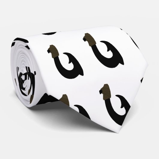 Black Fish Hook stropdas (Opgerold)