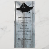 Black Fishing Lovers Wood Wedding Programme (Dos)